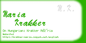 maria krakker business card